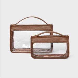 a new day Brown Transparent Cosmetic Bags